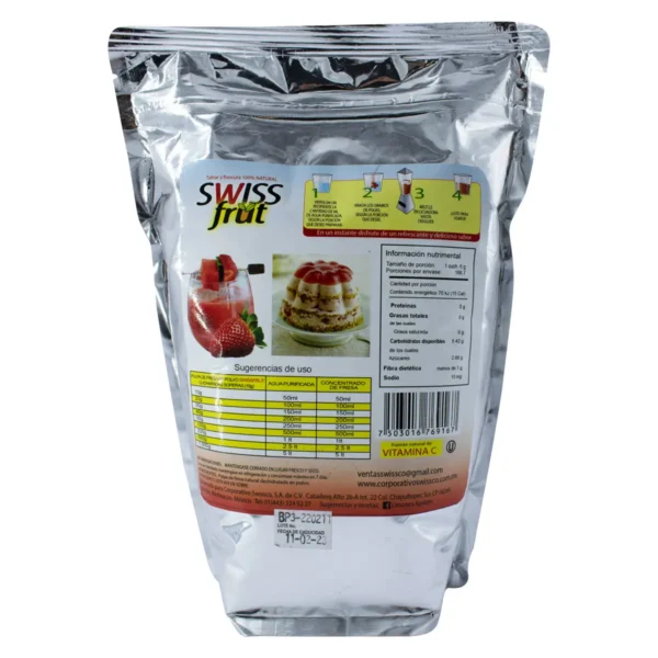 Concentrado de Fresa Deshidratada en Polvo Apátzin Swiss Frut 100% Natural 1kg - Image 2