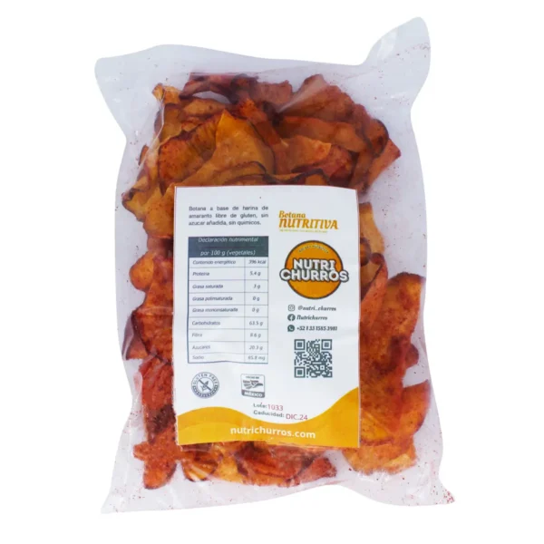 Botana a Base de Harina de Amaranto Libre de Gluten Nutri Churros Sabor Camote