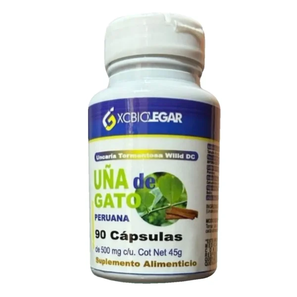 Uña de Gato Xcbiolegar 90 Cápsulas de 500 mg. 45 g.