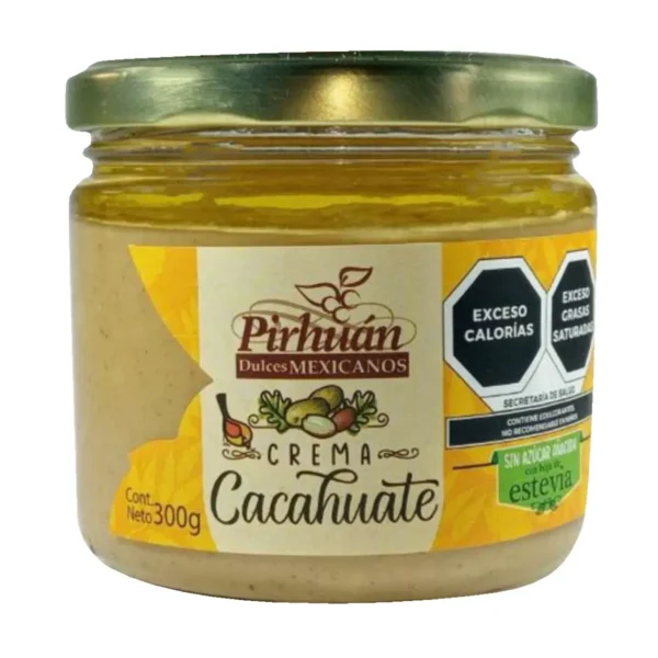 Crema de Cacahuate sin Azúcar con Estevia  Pirhuan 300 g.