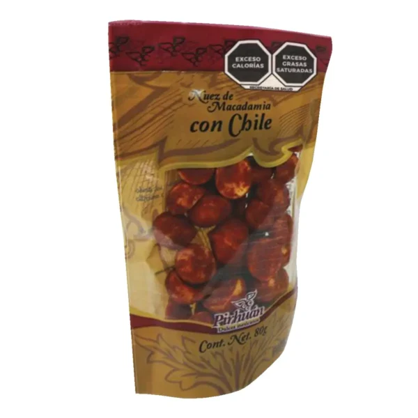 Nuez de Macadamia con Chile Pirhuan 80 g.