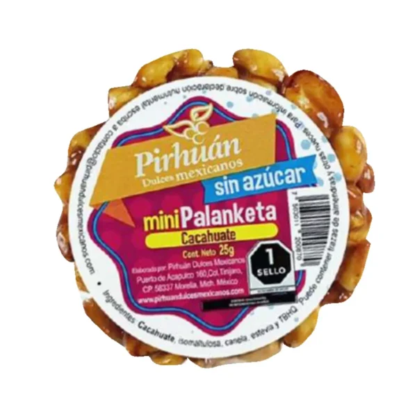 Mini Palanketa Cacahuate sin Azúcar Pirhuan 25 g.