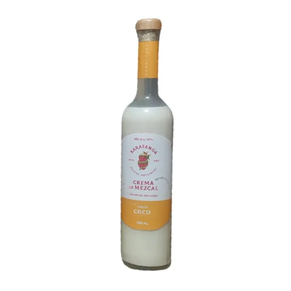Crema de Mezcal Artesanal Sabor Coco Xaratanga  750 ml.