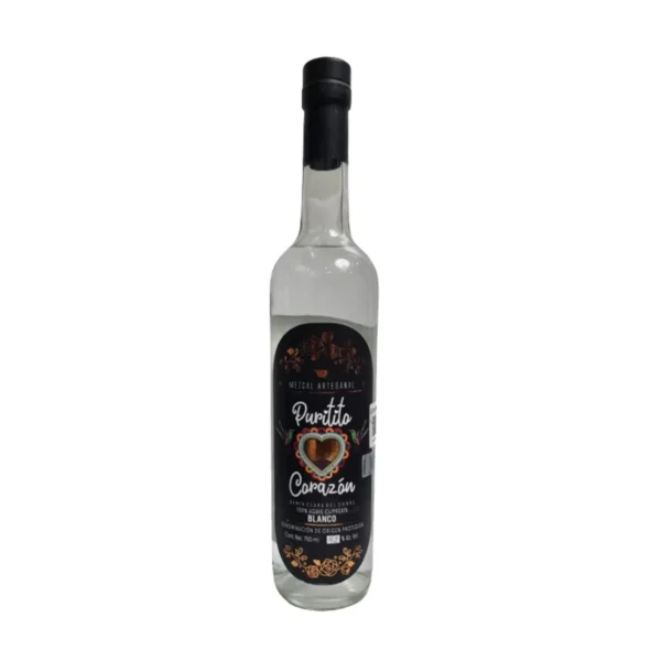Mezcal Artesanal Blanco Puritito Corazón 100% Agave Cupreata 750 ml.