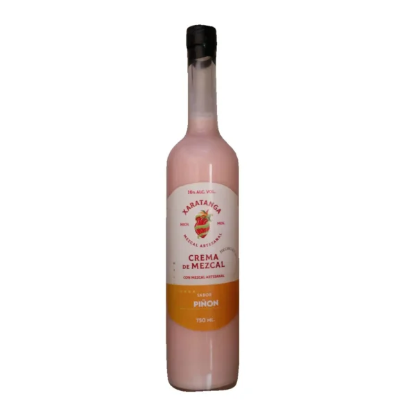Crema de Mezcal Artesanal Sabor Piñón Xaratanga  750 ml.