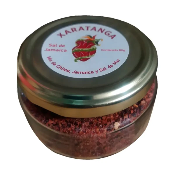 Sal de Jamaica Xaratanga Mix de Chiles, Jamaica y Sal de Mar 80 g.