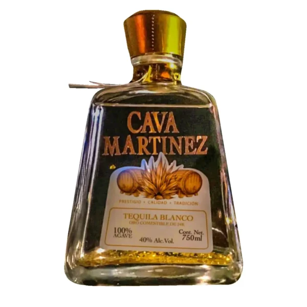 Tequila Blanco Oro Comestible de 24 k. Cava Los Martínez 750 ml.
