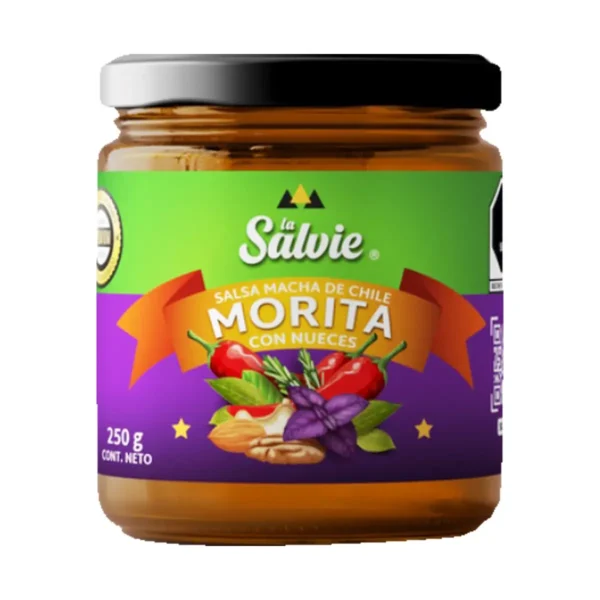 Salsa Macha de Chile Morita con Nueces La Salvie 250 g.