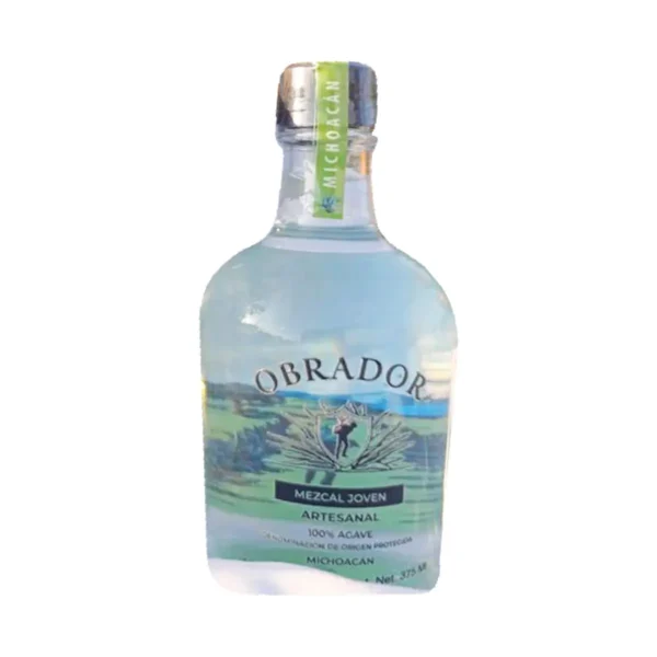 Mezcal Artesanal Joven Obrador 100 % Agave 375 ml.