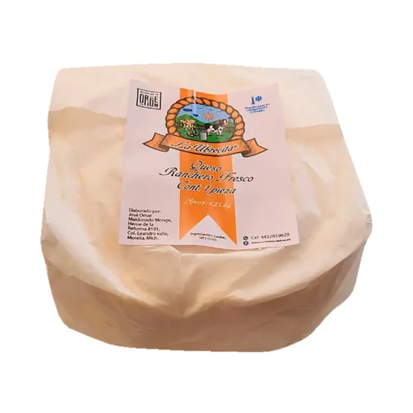 Queso Ranchero Fresco La Ubrecita 1.25 Kg.