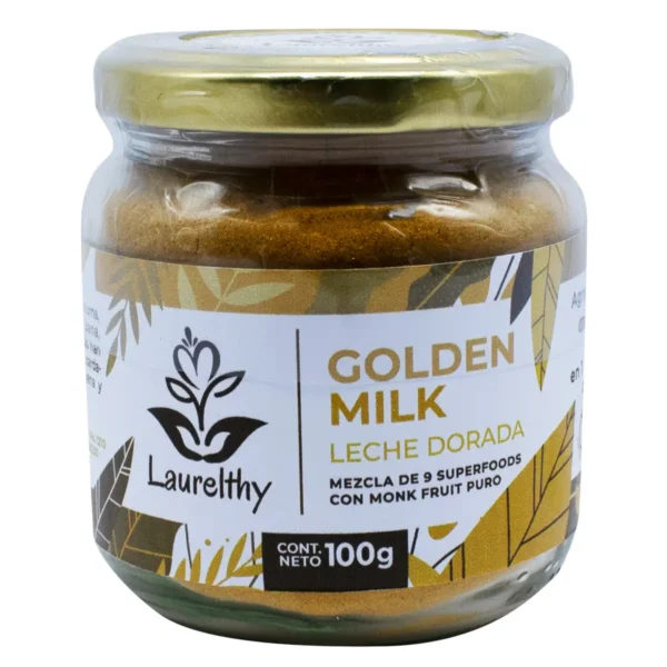 Golden Milk Laurelthy Leche Dorada 100% Puros 100 g. Frasco