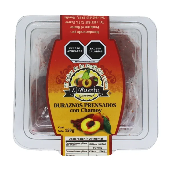 Duraznos Prensados con Chamoy El Huerto el Sabor de la Tradición Casera 150 g.