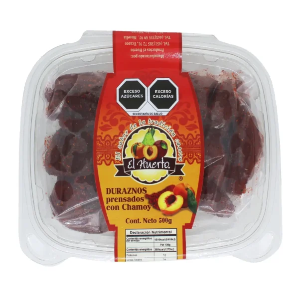 Duraznos Prensados con Chamoy El Huerto el Sabor de la Tradición Casera 500 g.