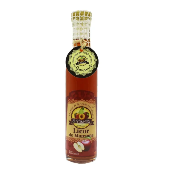 Licor de Manzana El Huerto el Sabor de la Tradición Casera 250 ml.