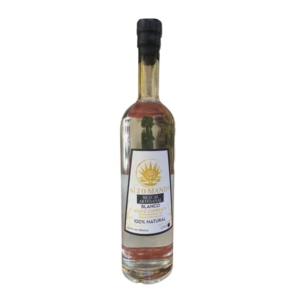 Mezcal Artesanal Blanco Agave Cupreata Alto Mando 100% Natural 750 ml.